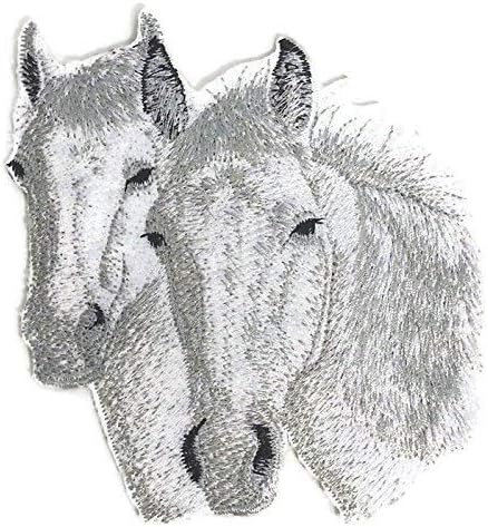 Прилагодено и уникатен коњ [Коњи на коњи на Конемара] Везено железо на/шива лепенка [4,5 x5] направено во САД]