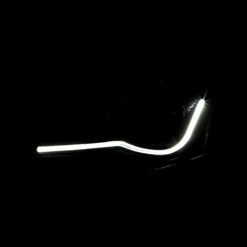 SPEC-D ПОДЕСУВАЊЕ LED Светлосна Лента Црн Чад Проектор Фарови Компатибилен со 1999-2006 Ауди ТТ Со Акции Лево + Десно Пар Фарови