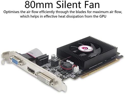 GPVHOSO GEFORCE GT 730 4GB DDR3 PCI Gaming Graphics Card Express 2.0 X16 со вентилатор за ладење, VGA, HDML, DVI, приклучок и игра