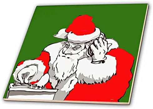 3dRose Среќен Божиќ Diejay Дедо Мраз Непрекинато Ремикс-Плочки