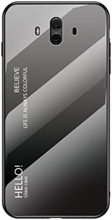 Случај за бушаг за Huawei Mate 10, градиентна боја темпераментирана стаклена обвивка мека TPU Edge Cover Cover Case, за Huawei