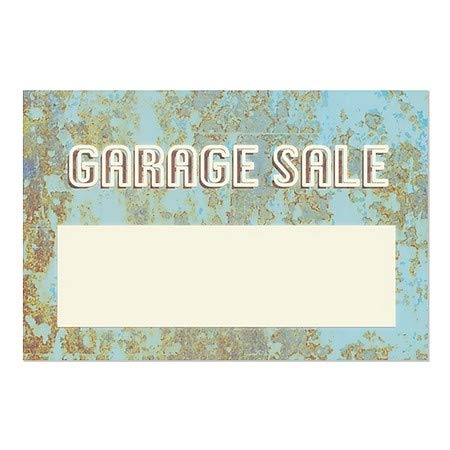 CGSignLab | Продажба на гаража -хуст старо сина прозорец за лепење | 36 x24