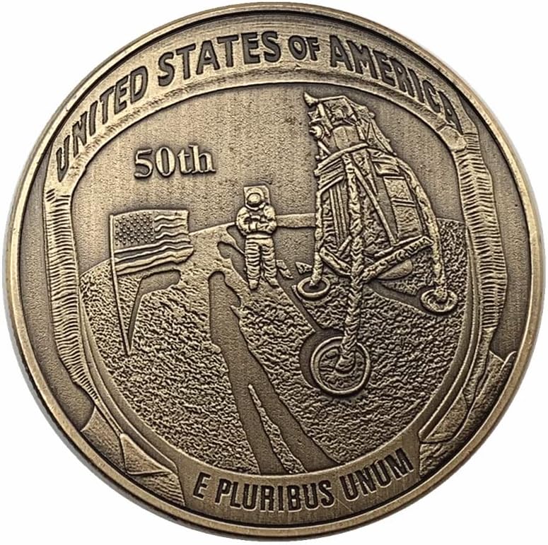 2019 година Американска воздушна бронзена комеморативни монети занаетчиски монети 50 -годишнина астронаути Месечината слетување стапала