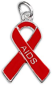 Голема Црвена Лента Свест Шарм-Црвена Лента Во Облик На Шарм За СИДА, ХИВ, срцеви заболувања, злоупотреба на дрога &засилувач;