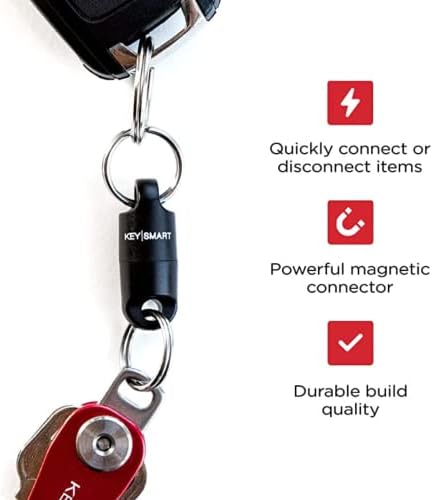 KeySmart MagConnect Магнетни Брзо Ослободување Приврзок За Клучеви, Безбеден Додаток За Прицврстување На Клучеви За Кеси, Ремен, Клуч За Автомобил