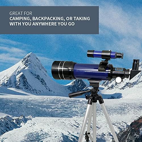 Tontube 70mm Az Refactor 360mm Az Mount Telescope, Portable & Compact за патување со stargazing, астрономски телескоп за почетници