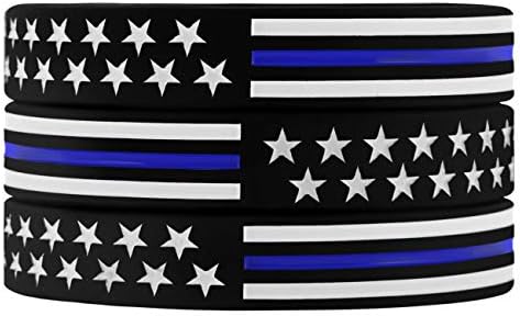 Сенстон Полицијата Тенка Сина Линија Американски Знаме Нараквици-Сини Животи Прашање Силиконски Гумени Нараквица Бенд Сет-Поддршка За Спроведување