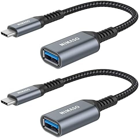 USB C До USB 3.0 Адаптер [2 пакет],NIMASO USB-C ДО USB Адаптер,USB Тип-C ДО USB, Thunderbolt 3 ДО USB Адаптер Otg Кабел За Macbook Pro/Air 2020/2018,