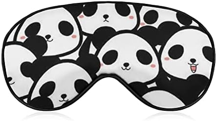 Симпатична панда за спиење маски за очите на капакот на окото со прилагодлива еластична лента ноќно слепило за жени мажи, јога