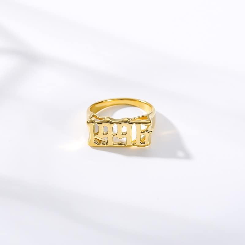 Ојлма моден број ringsвони обичајни броеви прстени 1995 1996 1997 година накит прстен за приврзоци златни прстени Сливер Анило