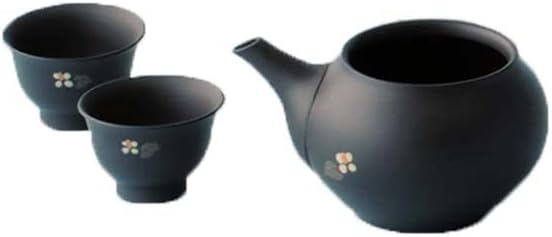 常 滑焼 Show Showa Sake Cup Set, црна