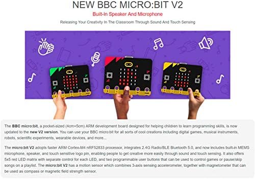 BiCool Micro: Bit V2 GO комплет со 5 додатоци, побрз кортекс-M4 NRF52833 процесор, вграден звучник и лого чувствително на допир на микрофон, развој