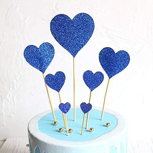 SOIMISS 14 парчиња сјајни облици на срцето вметнете картички со украси за торта за заби за забави за роденден за венчавки Прекрасни подароци
