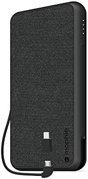 Мофи Powerstation Плус XL Моќ Банка - 10,000 mAh Внатрешна Батерија, Вграден Во 10w Микро-USB Кабел Со Apple Молња Конектор