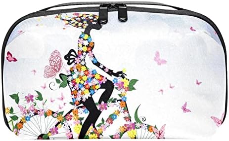 Жени И Девојки Девојка Цвеќиња Пеперутка Летна Шминка Торба Пространа Козметичка Торбичка Торбичка Чанта Чанта Со Патент