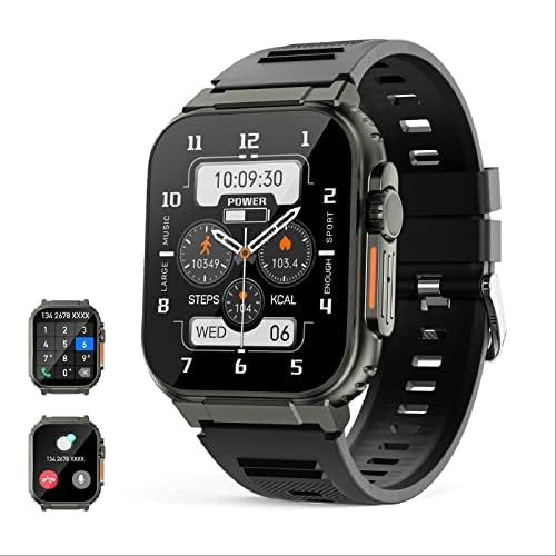 DICO DAS SMART часовници со Bluetooth повик, 60 дена екстра долги траење на батеријата, гледајте фитнес тракер за време на iPhone/Android телефон,