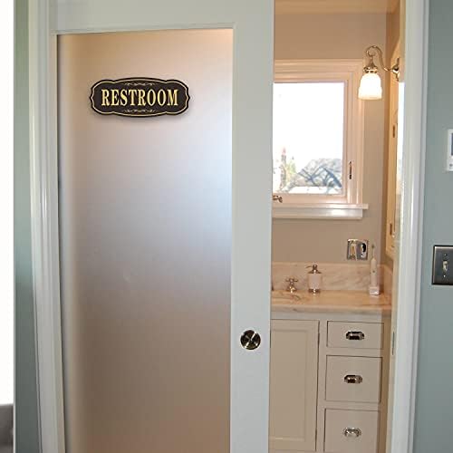 Знак за тоалети за миење садови, знак за WC за домашна канцеларија на врата wallид, 8 x 3,2 x 0,12 инчи акрилик со силна само-лепевна
