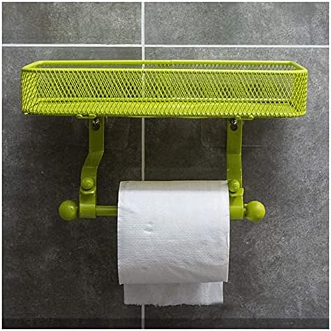 Рахима Вајпинг - држач за тоалети за тоалети со полица за складирање, кујнски хартиена хартиена држач метал wallид монтиран држач