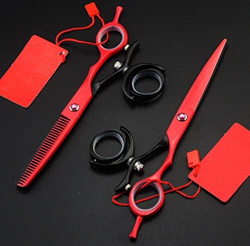 Ножици за сечење коса, ротација од 6 инчи 440с сечење ножици за разредување на бербер сечење ножици за ножици за коса фризерски