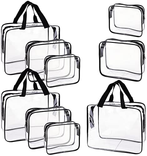 UOIXPUHUO 3pcs Јасни Патни Торби за Тоалети, TSA Одобри Јасни Торби За Организатор На Шминка Со Патент и Се Справи Со Голем Отвор, Јасна