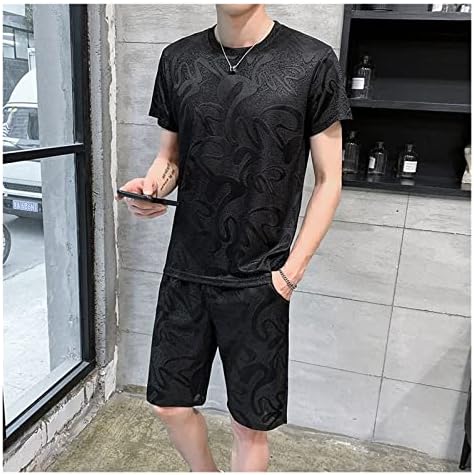 N/A мажи постави 2 парчиња летна облека мажи со лесна облека со кратки тренерки плус големина 8xl