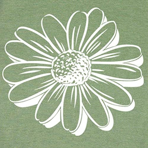 Дами летни врвови, обични кратки ракави, Daisy Daisy Dandelion Butterfly Graphic Tiles