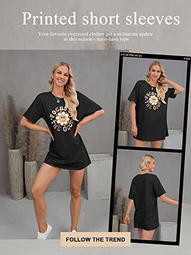 Фокусирајте се на добрите преголеми графички маици жени маргаритка симпатична цветна трендовски девојки пред-кошула