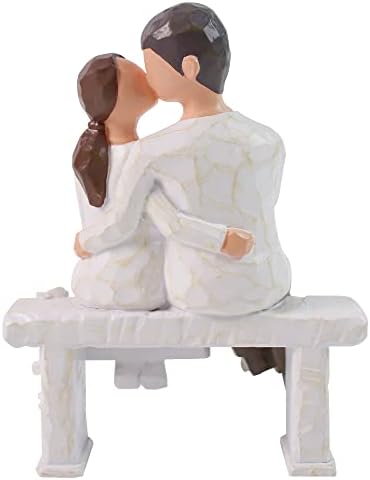 Jinhuoba романтична двојка фигурини во loveубов, рачно насликани слатки скулптури со двојки за да се сеќаваат на убавиот момент - најдобри