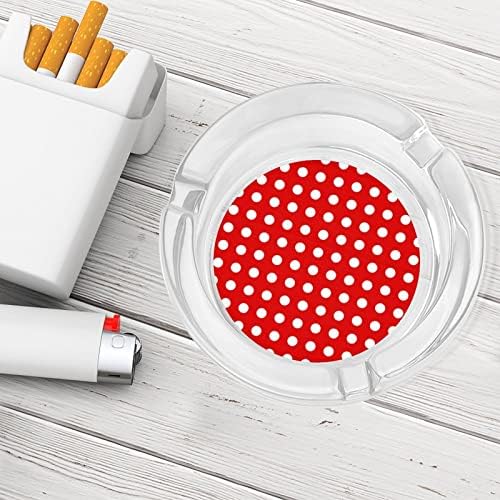 Црвен бел полко -бубамара, држач за стакло од пепелници за цигари, слатка сад за пушење пепел