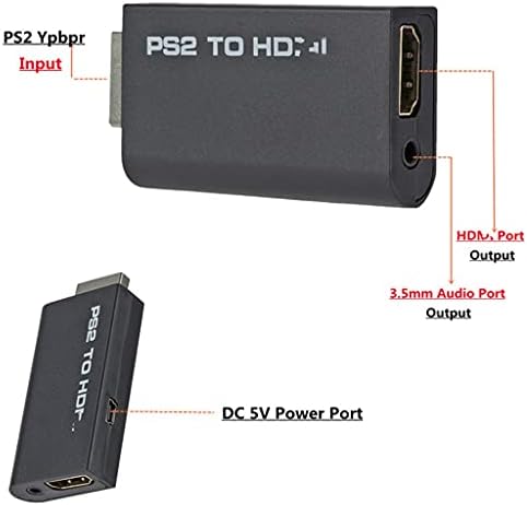 Хукаи Пренослив PS2 до 480i/480p/576i Аудио Видео Конвертор со Излез од 3,5 mm Ги Поддржува Сите Режими На Прикажување