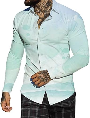 Xxzy есенски кошули за мажи есен зимски сингл на градите, обичен лапл, целосна маичка со долги ракави маички мажи