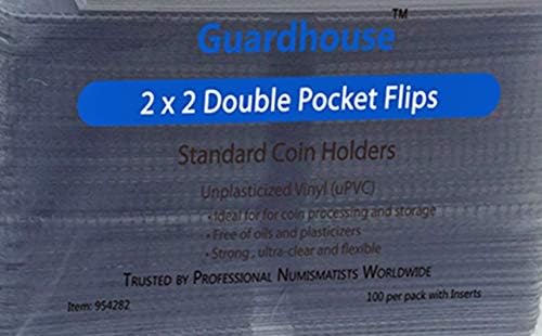 2 х 2 Двоен Џеб Непластифицирани Монета Флипс Пакет од 200 Со Хартија Инсерти Стражарница