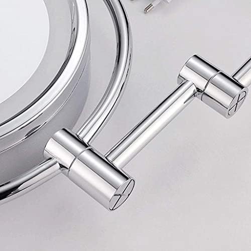 Deihge Vanity Mirror, Mirkup Mirror Vanity Mirror Wallид монтиран LED осветлена бања 3x зголемување двострана 360 ° вртење