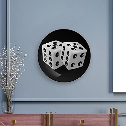 Коцки коски Кина Декоративна чинија тркалезни керамички плочи занаети со приказ за домашна канцеларија wallид вечера