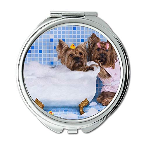 Огледало, Компактно Огледало, Смешно Слатко Куче Мопс, џебно огледало, 1 Х 2Х Лупа