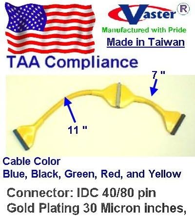 UDMA 40/80 тркалезна IDE/EIDE/ATA HDD кабел за податоци, 2 погони 18 инчи, сина боја
