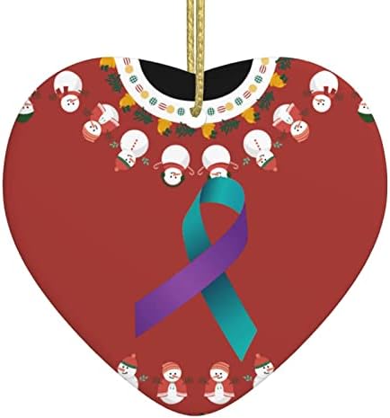 Виолетова свесност за самоубиство Божиќни украси срце керамички виси украси за украси