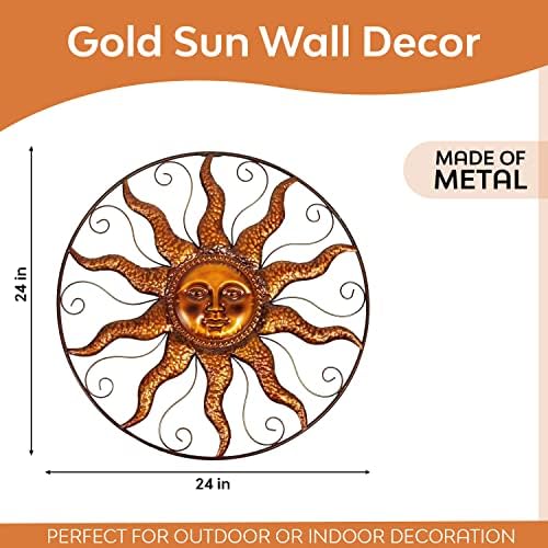 Метална wallидна уметност Сонцето wallид украс затворен отворен сонце wallиден wallиден двор декор голема градинарска wallидна