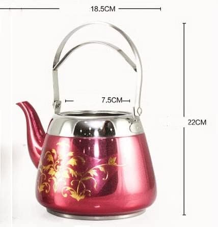 чајник од чајник од не'рѓосувачки челик со чај цедалка цветна шема палата чајник задебелена дно кунг фу чајник сад