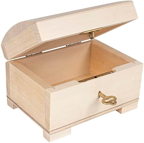 Креативна Деко Мала Дрвена Кутија За Накит | Кутија За Складирање Што Може Да Се Заклучи со Заклучување &засилувач; Клуч | 4.17