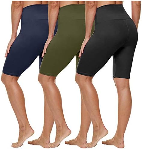 3 парчиња атлетски шорцеви за тинејџери за белица за задници на задникот жени со висока половината јога на отворено трчање атлетски јога спортски кратки панталони