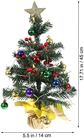 Pretyzoom вештачко новогодишно елка мини Божиќно дрво DIY таблети новогодишно дрво со топки starвездени дрвени врвови 20 топли жолти LED