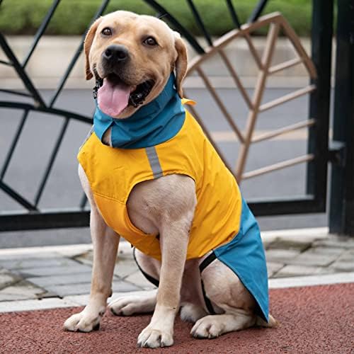 Водоотпорен кучиња Роукич, водоотпорен куче, со отворање и рефлексивна лента за прицврстување за мало средно големо куче, прилагодлива на ветровитната