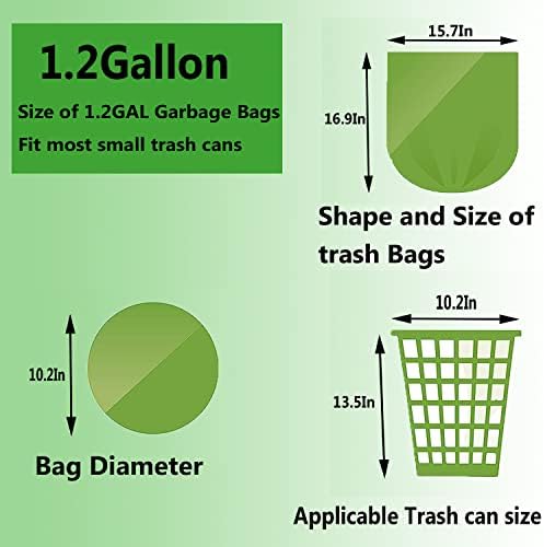 Мали Кеси За Отпадоци 1,2 Литри - Биоразградливи Кеси За Ѓубре За Рециклирање Еко-Пријателска Корпа За Отпадоци Пластична Облога За