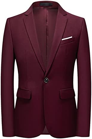 Maiyifu-GJ мажи тенок вклопување дневно блејзер едно копче лаптем тенок фит деловна јакна цврста случајна формална венчаница спортски палто