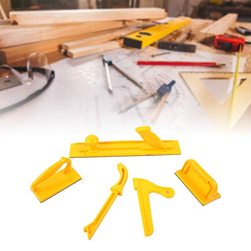 5 парчиња безбедносен блок и стап, пластични алатки за рутер за обработка на дрво со гумени дното, спречете го повратот