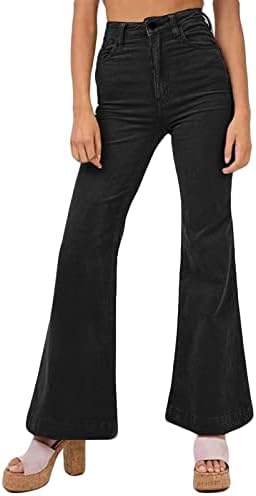 Кокера панталони за жени елегантен пламен широк нозе со високи половини панталони Елегантно цврсто боење тенок вклопување пријатни