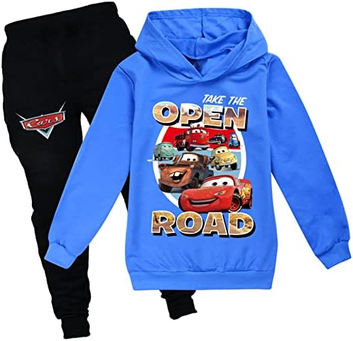 By-Can Cars Pullover Housidies Молња McQueen долги ракави врвови+џемпери, графички тренерки со качулка за деца/дете