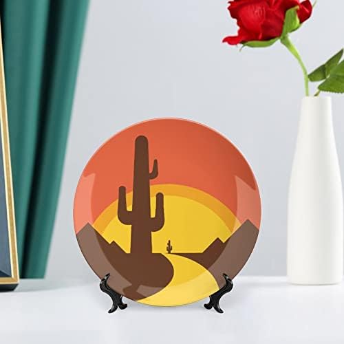 Аризона кактус пустина смешна коска Кина Декоративна чинија околу керамички плочи занает со приказ за домашна канцеларија wallидна декорација