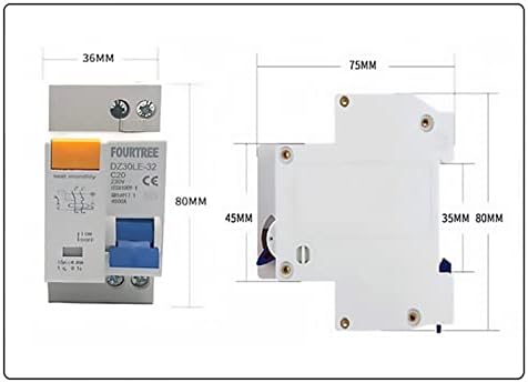 Tioyw DZ30L DPNL 230V 1P+N Преостаната струјно прекинувач на струјно коло со над и кратко струја заштитник за протекување RCBO MCB 6-32A